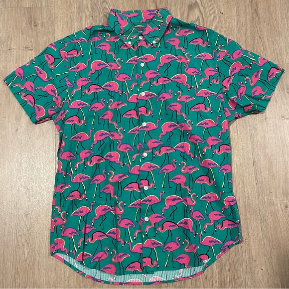 Bonobos Flamingo Summer Vacation Print Shirt size Medium - Picture 2 of 5